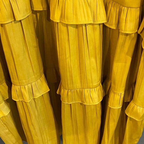 Anthropologie Mustard Ruffled Blouse - Picture 3 of 3